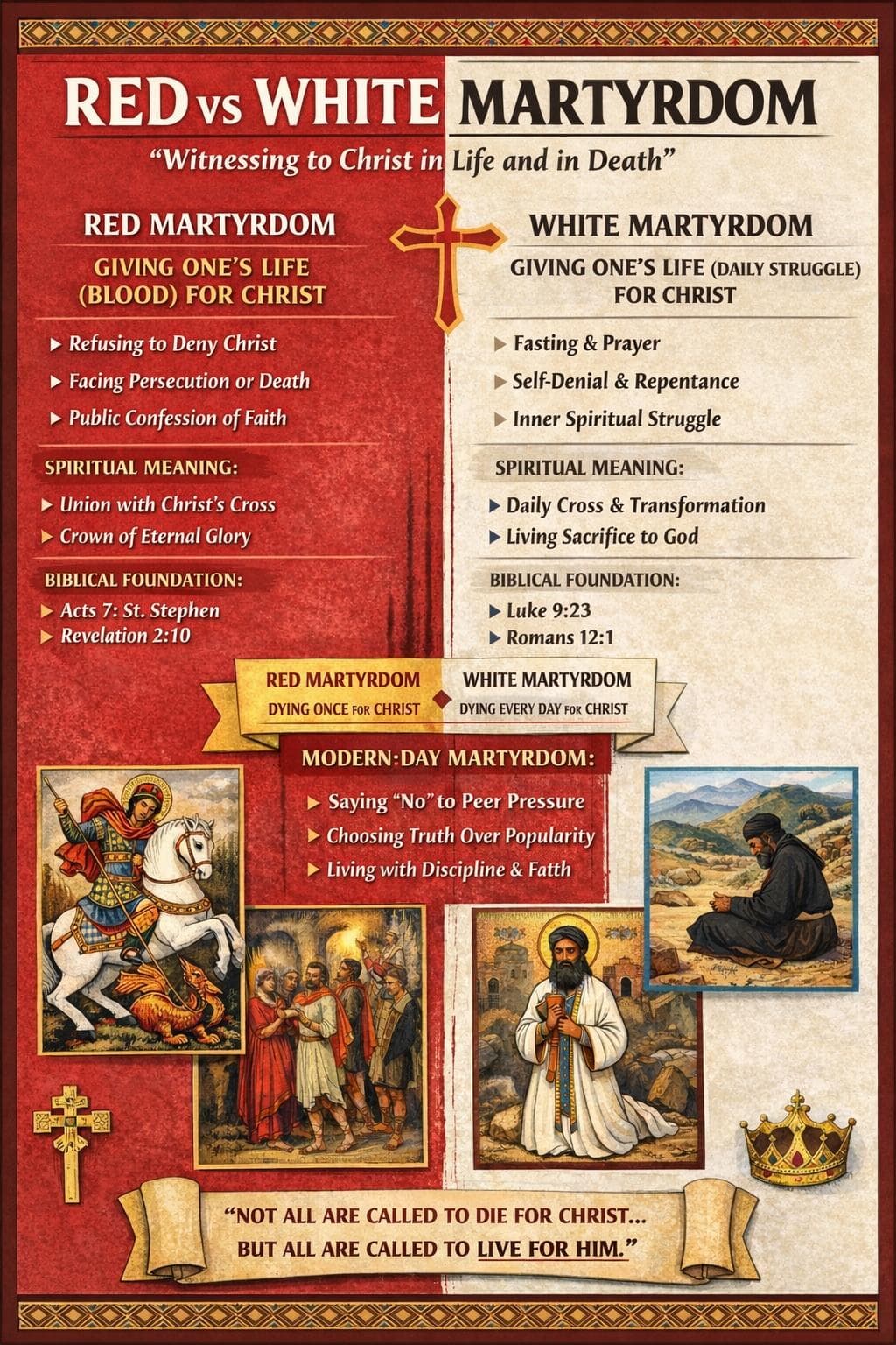 Red vs White Martyrdom — Witnessing to Christ in Life and in Death